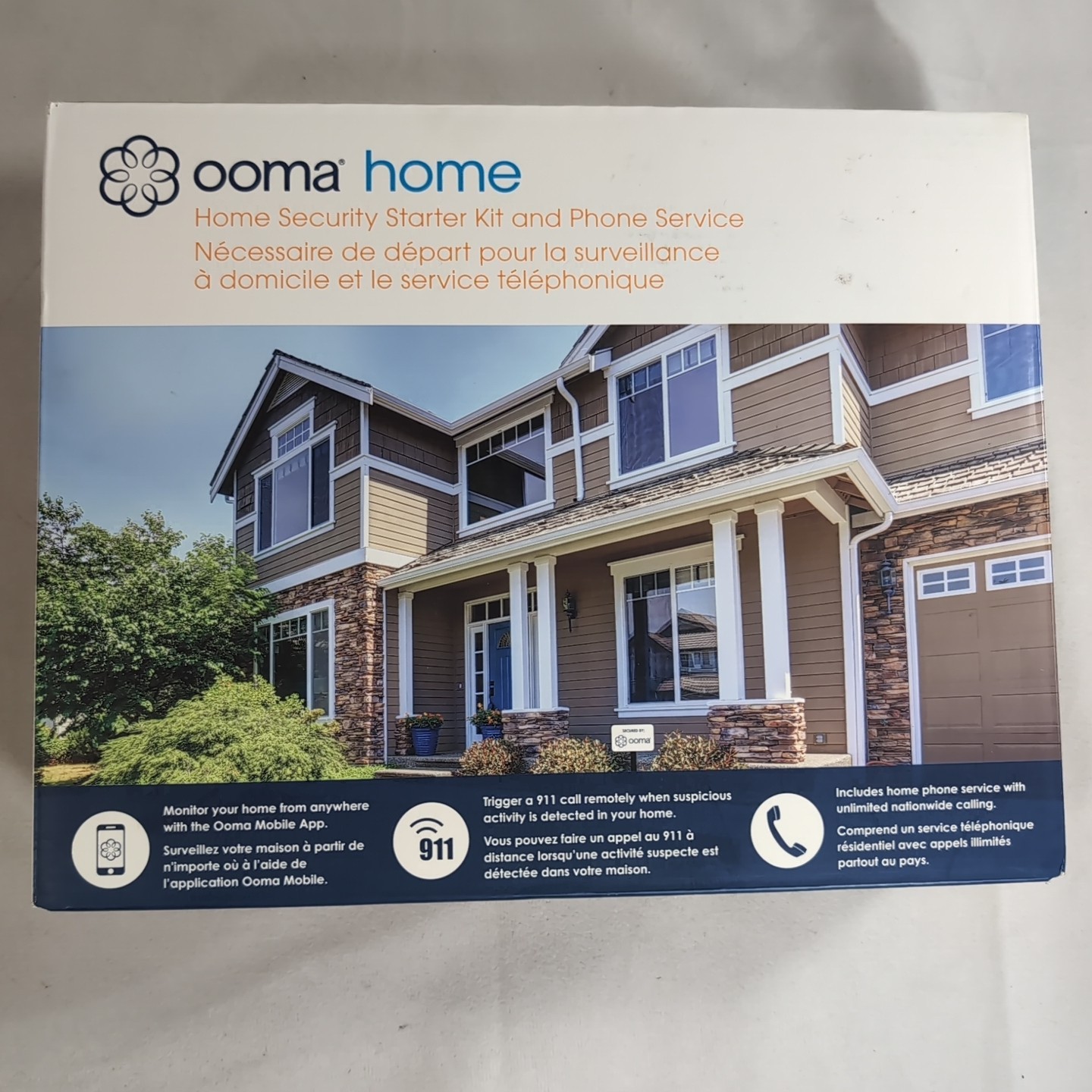 OOMA Home Security Starter Kit & Phone Service Telo + Motion Can 100-0410-100