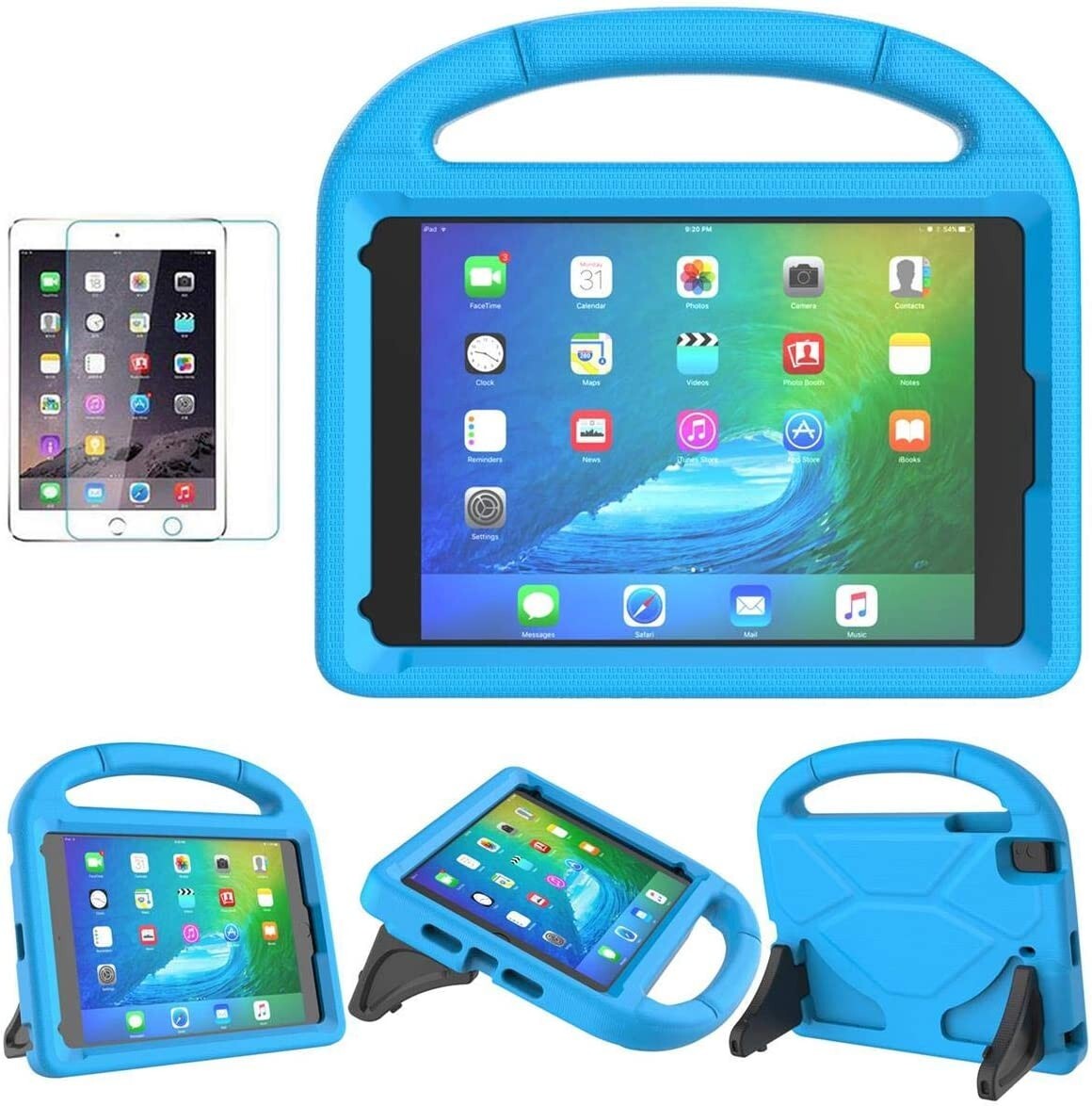 Kids Case for Apple iPad Mini 1 2 3 4 5 Light Weight ShockProof Cover Blue NEW