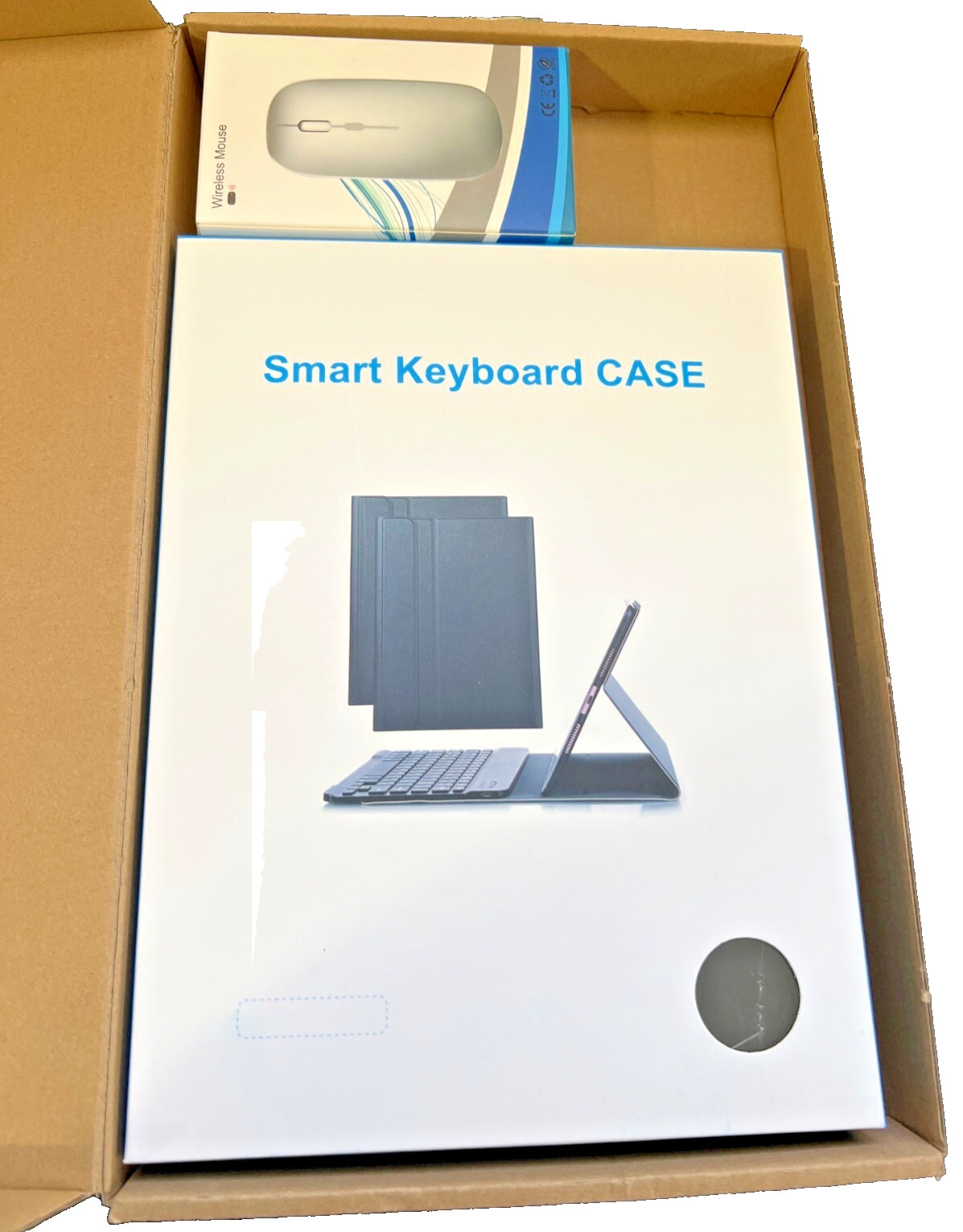 Smart Keyboard Case With Magnetic Detachable Keyboard & Wireless Mouse PU Leathe