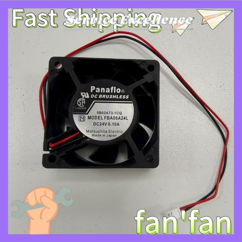 1PCS Panaflo FBA06A24L Inverter cooling fan 9D15CD-1E 60*60*25MM 6025 DC24V 0.1#