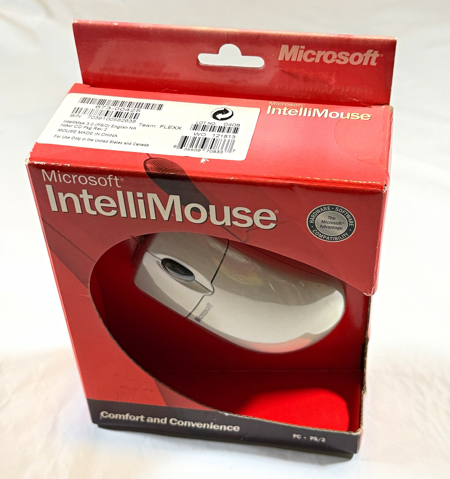 Microsoft IntelliMouse 3.0 PS/2 X08-70350 Vintage Wired Mouse NEW SEALED