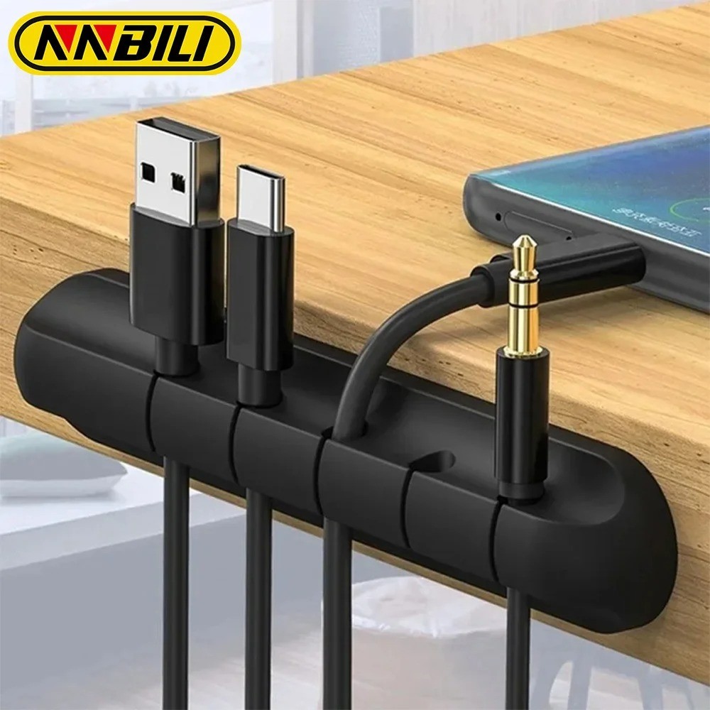 3PCS Silicone Adhesive Cable Clips Cord Organizer Wire Holder Charging Cable Man
