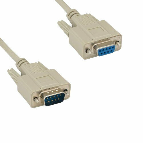 KNTK 1ft DB9 to DB9 Extension Cable Serial Data RS232 Straight Through M/F