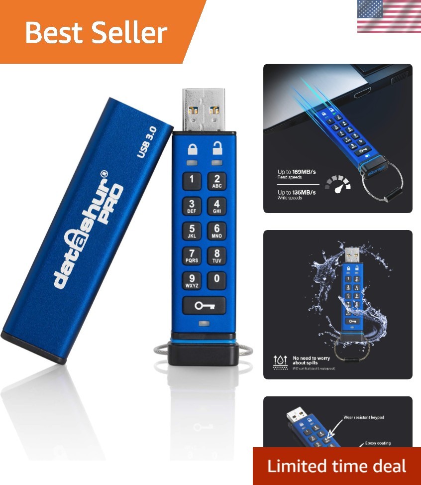 Rugged 32GB datAshur PRO USB – Real-Time Encryption, Dust & Water Resistant