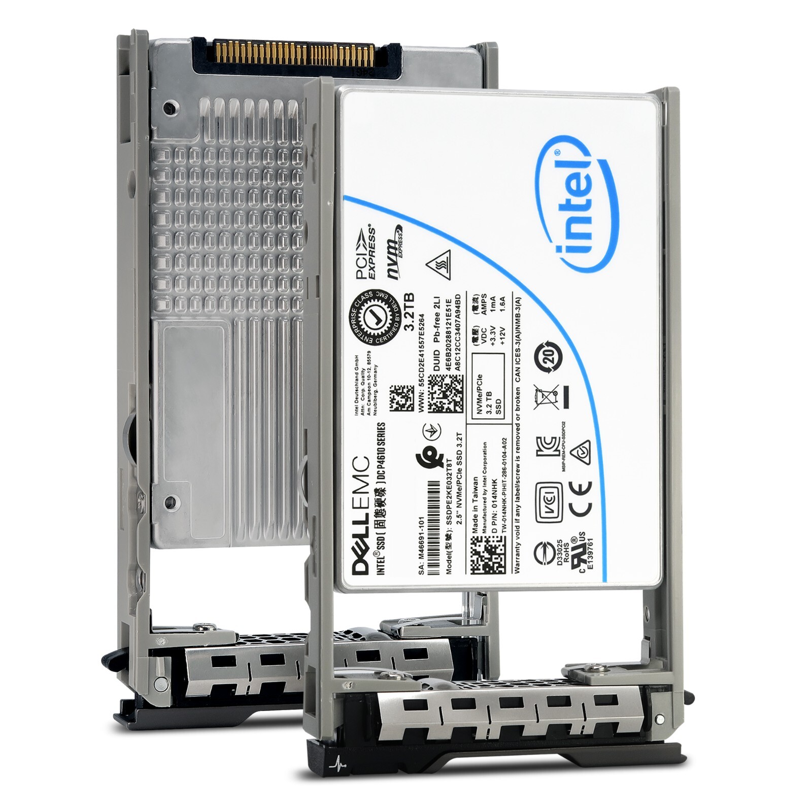 DELL Intel DC P4610 Series 3.2TB PCIe 3.1 x4 NVMe U.2 2.5" SSD w/G13 Tray