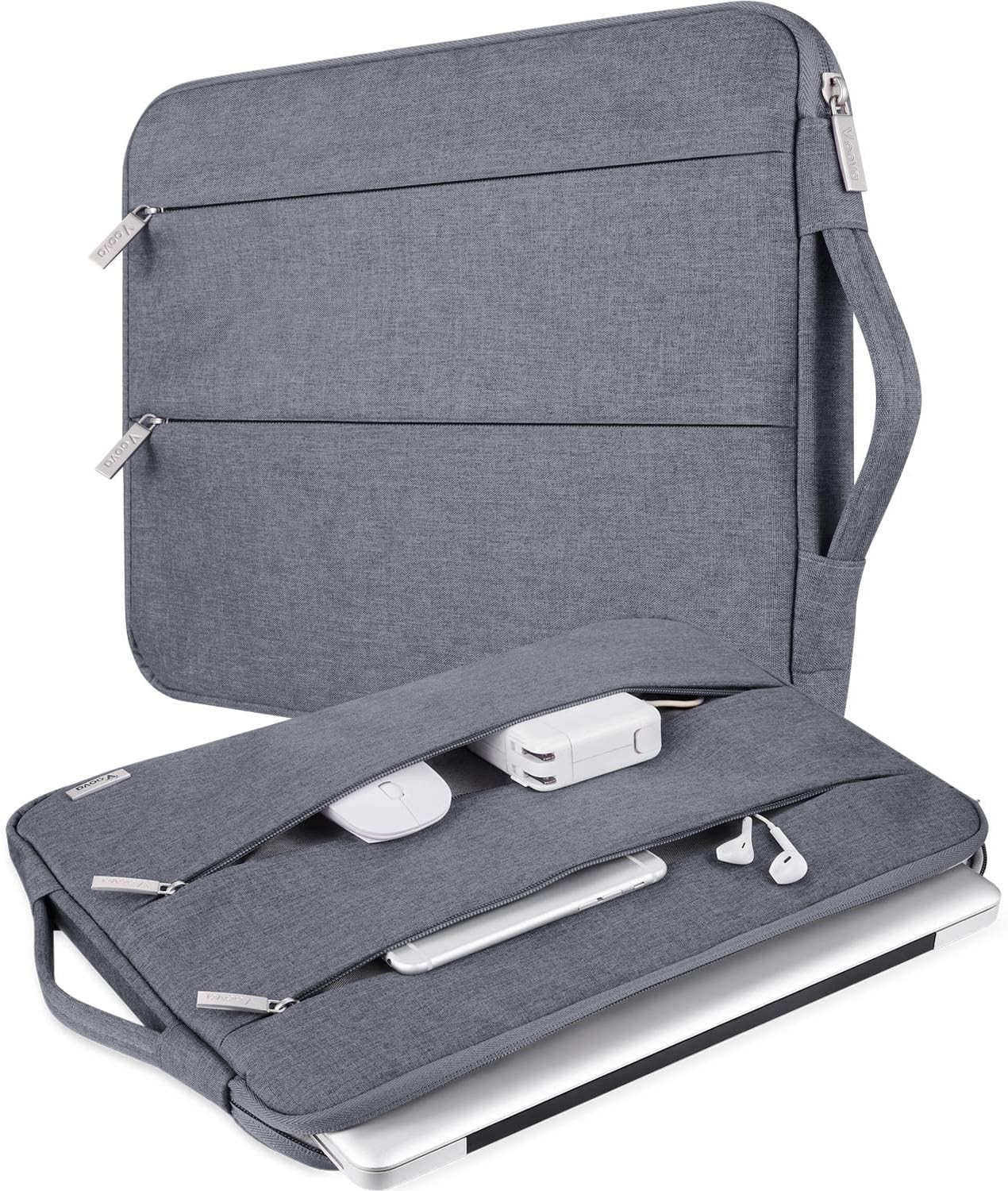 15-14 Inch Laptop Sleeve, MacBook Case, Gray | Slim Splash-Proof 14-Inch Laptop