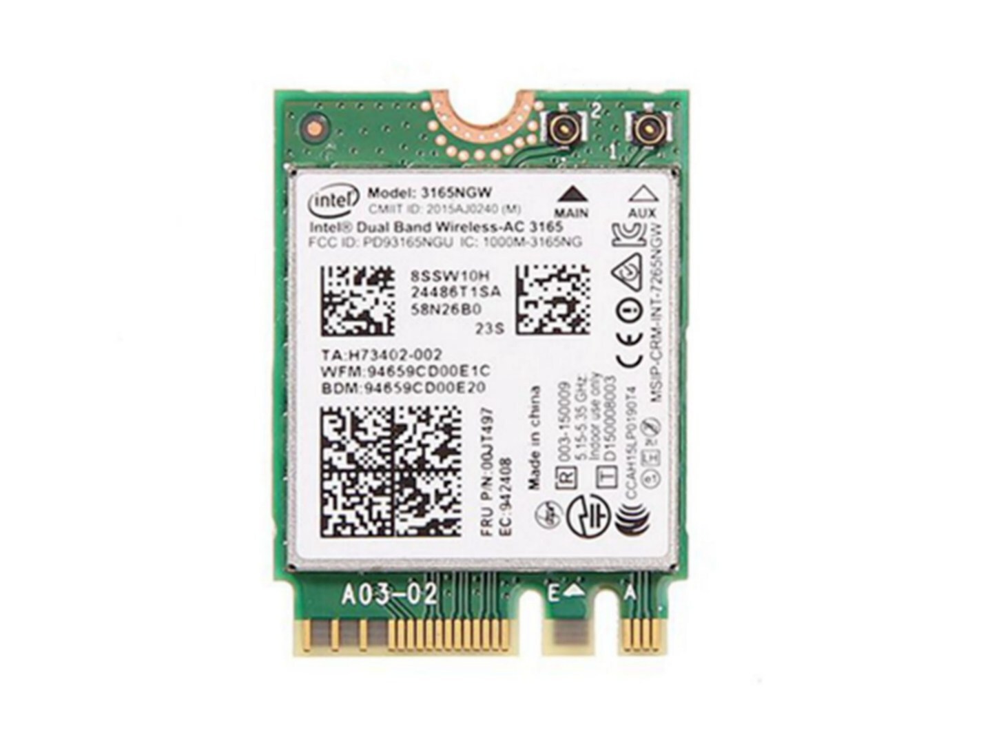 Lenovo IBM 00JT497 Intel Wireless-AC 3165NGW Bluetooth WiFi Card NGFF Wlan BT...