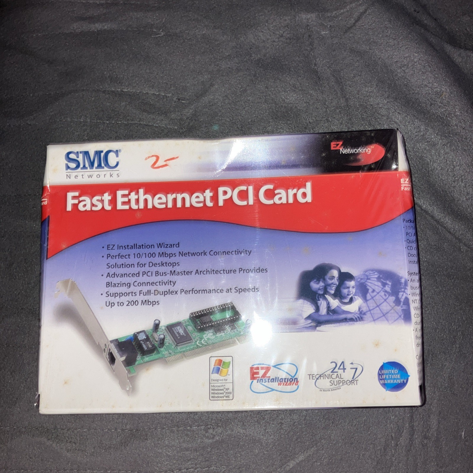 NEW SMC Networks EZ Card 10/100 Mbps Fast Ethernet PCI Cards SMC1244TX 32-bit