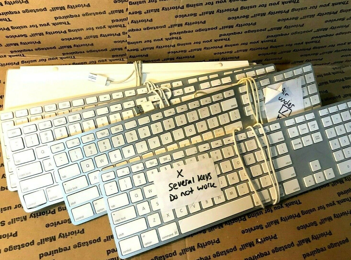 For PARTS or REPAIR - 10 X APPLE Genuine Keyboards - Wired White/Silver A1243