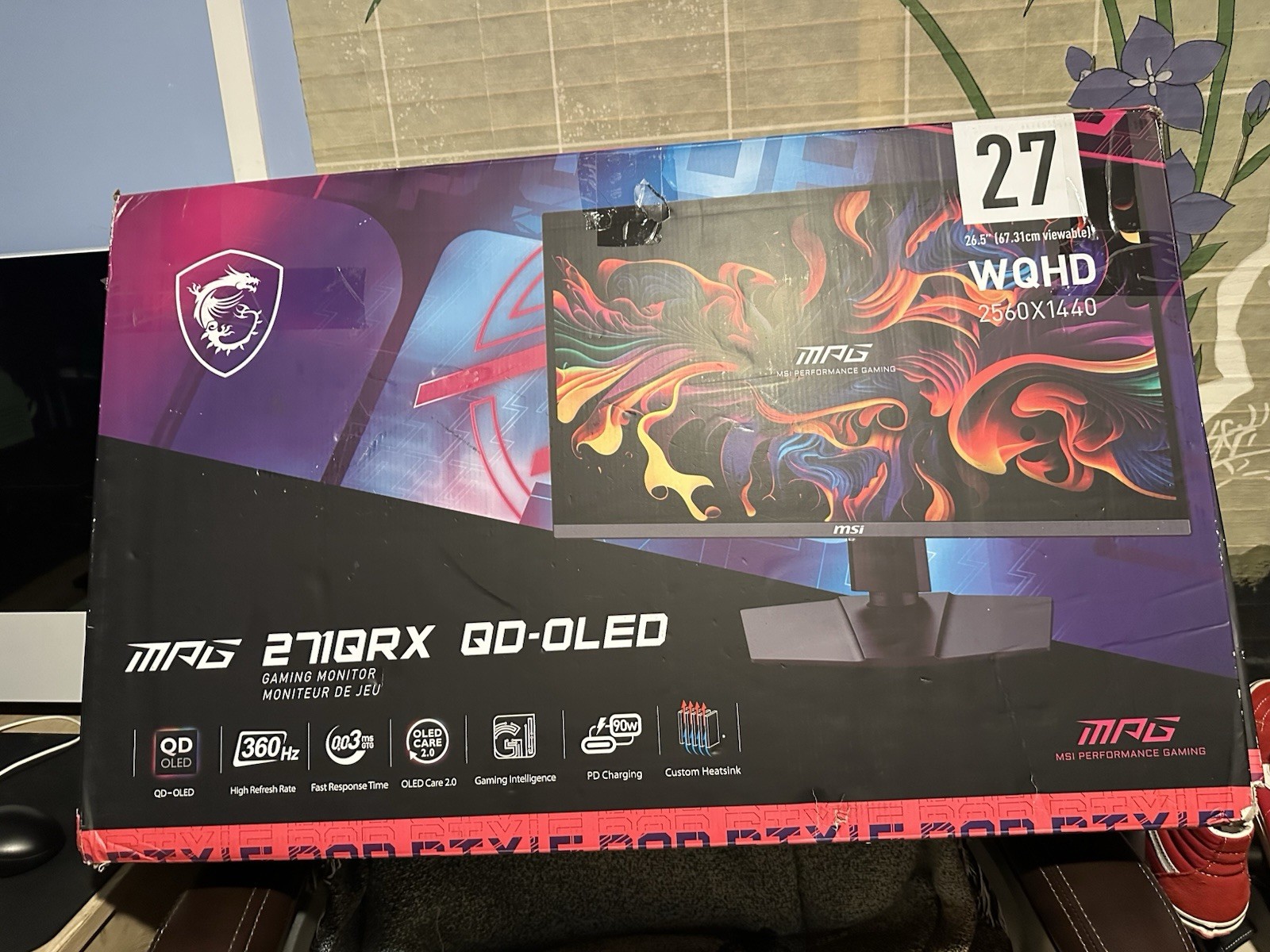 MSI MPG 271QRX QD-OLED Gaming Monitor 27" 2560x1440 360Hz 0.03ms