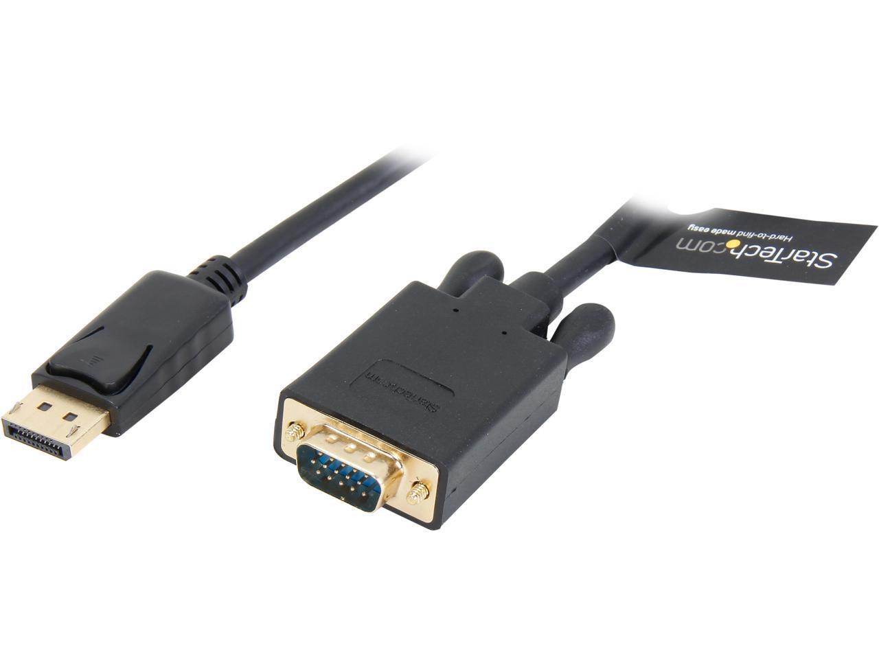 StarTech.com DP2VGAMM15B 15 ft. Black Connector A: 1 x DisplayPort (20 pin) Latc