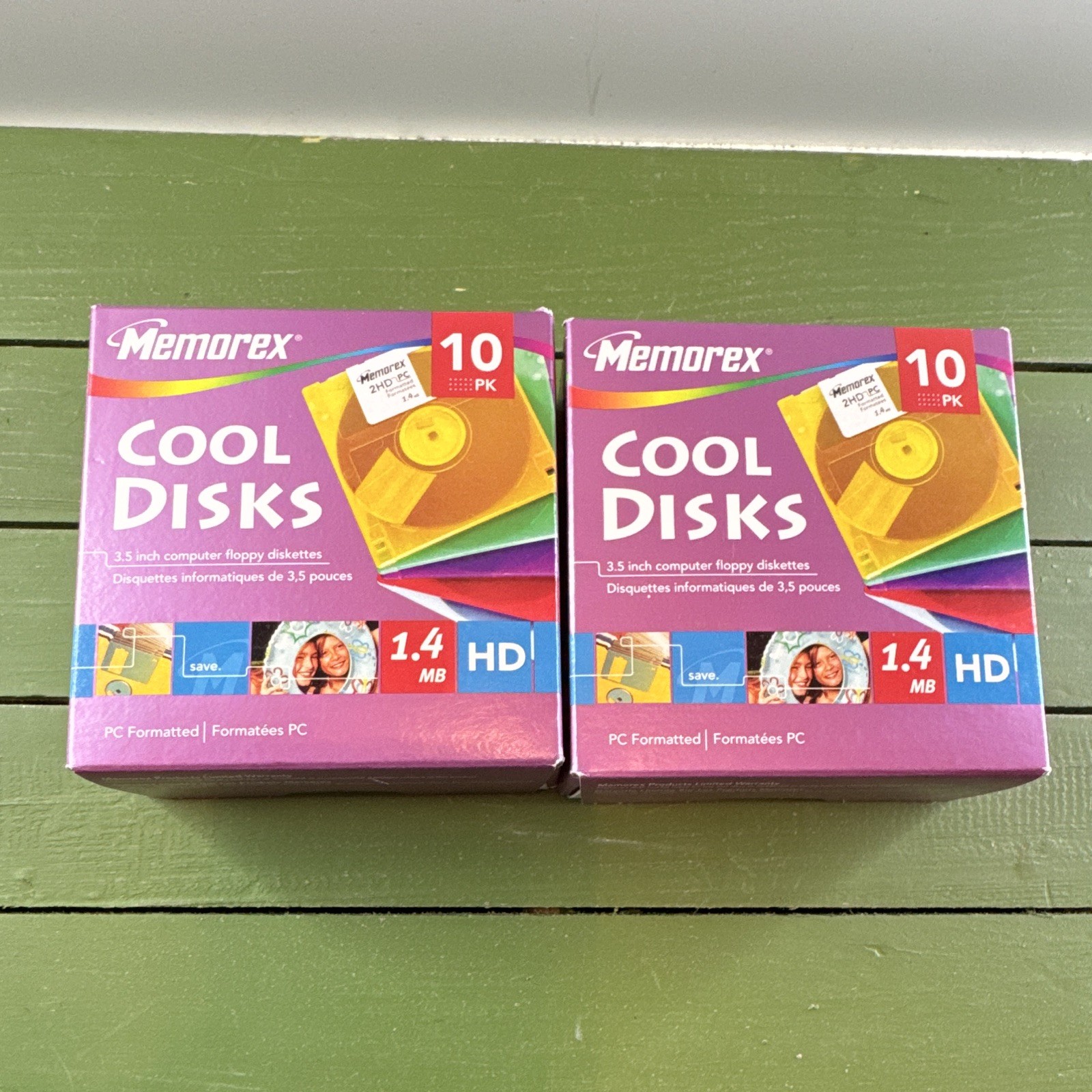 Memorex Cool Disks 3.5" 1.4MB HD PC Formatted Floppy Disks Lot of 2