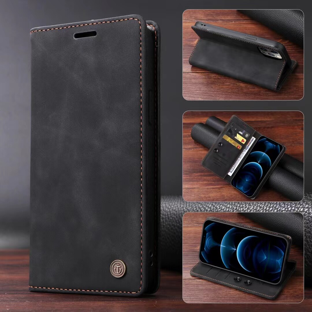 Luxury Leather Magnetic Wallet Cover Case For 16 15 14 13 12 11 Pro Max 7 8 XR