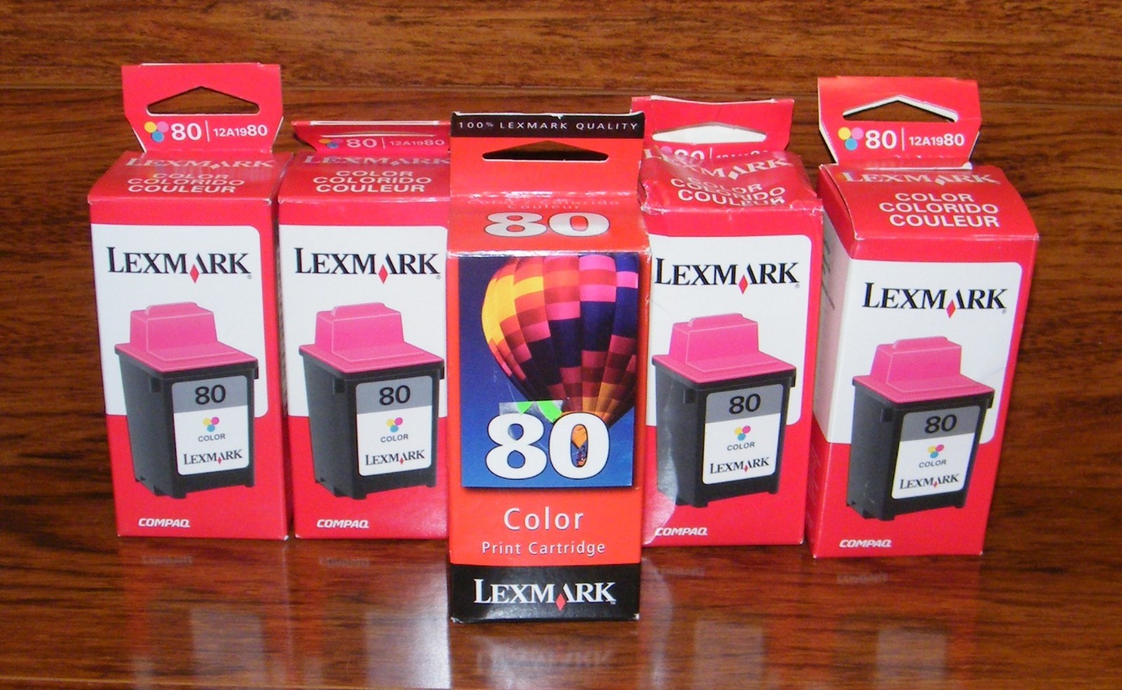 5 Genuine Lexmark 80 High Yield Color Ink Cartridge 12A1980 (275 Pages Yield)