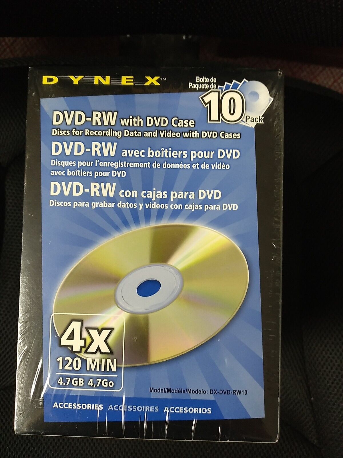 DYNEX DVD-RW 4X 120Min 4.7GB Rewritable10 Disc Brand New & Factory Sealed