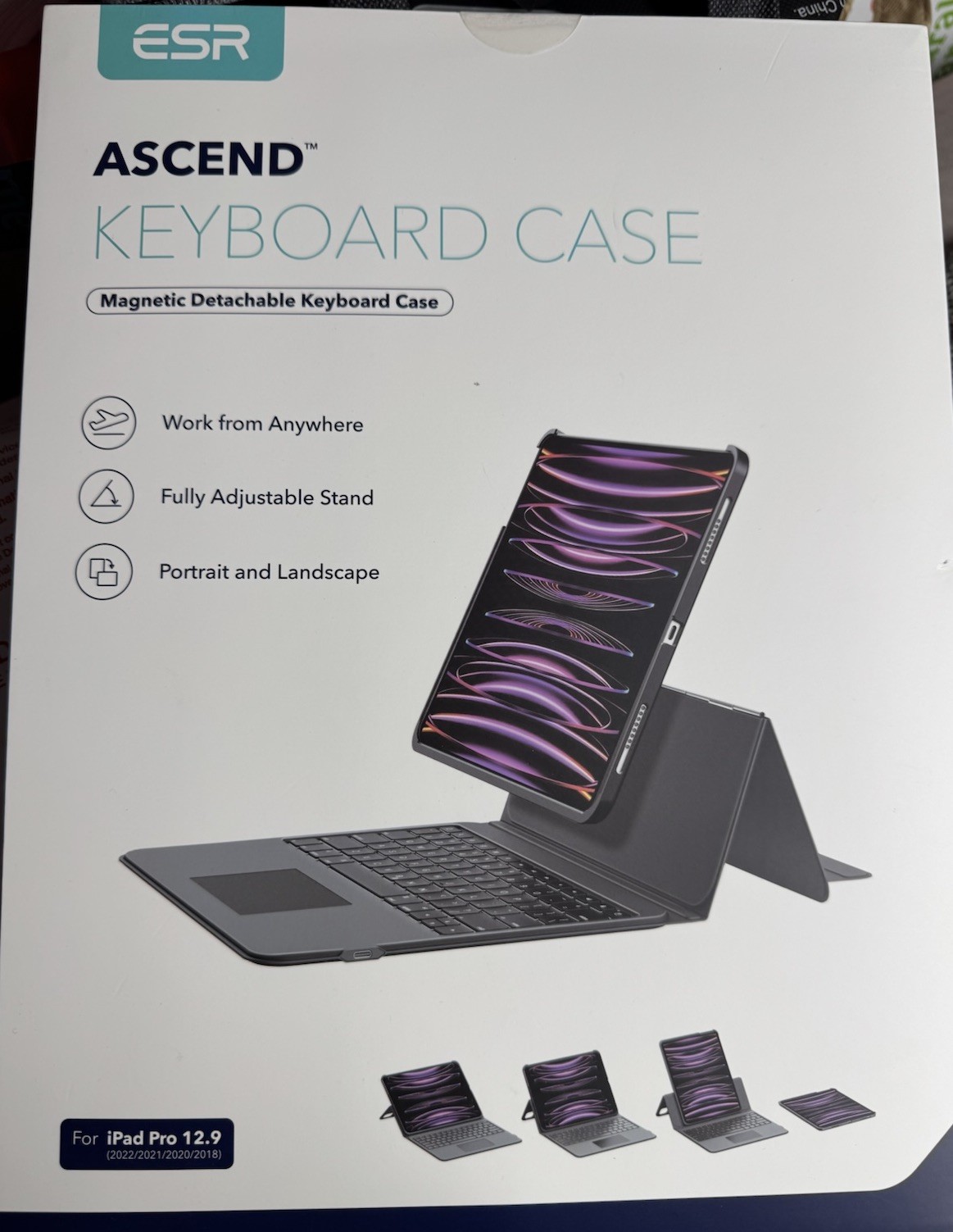 ESR Rebound 360 Series iPad Pro 12.9 Case With Keyboard Easy-Set Magnetic Stand