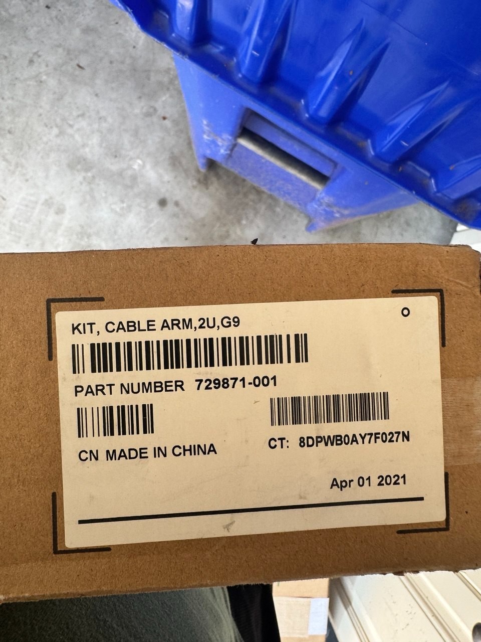 NEW SEALED BOX HP 729871-001 2U Cable Management Arm Kit DL380 G9
