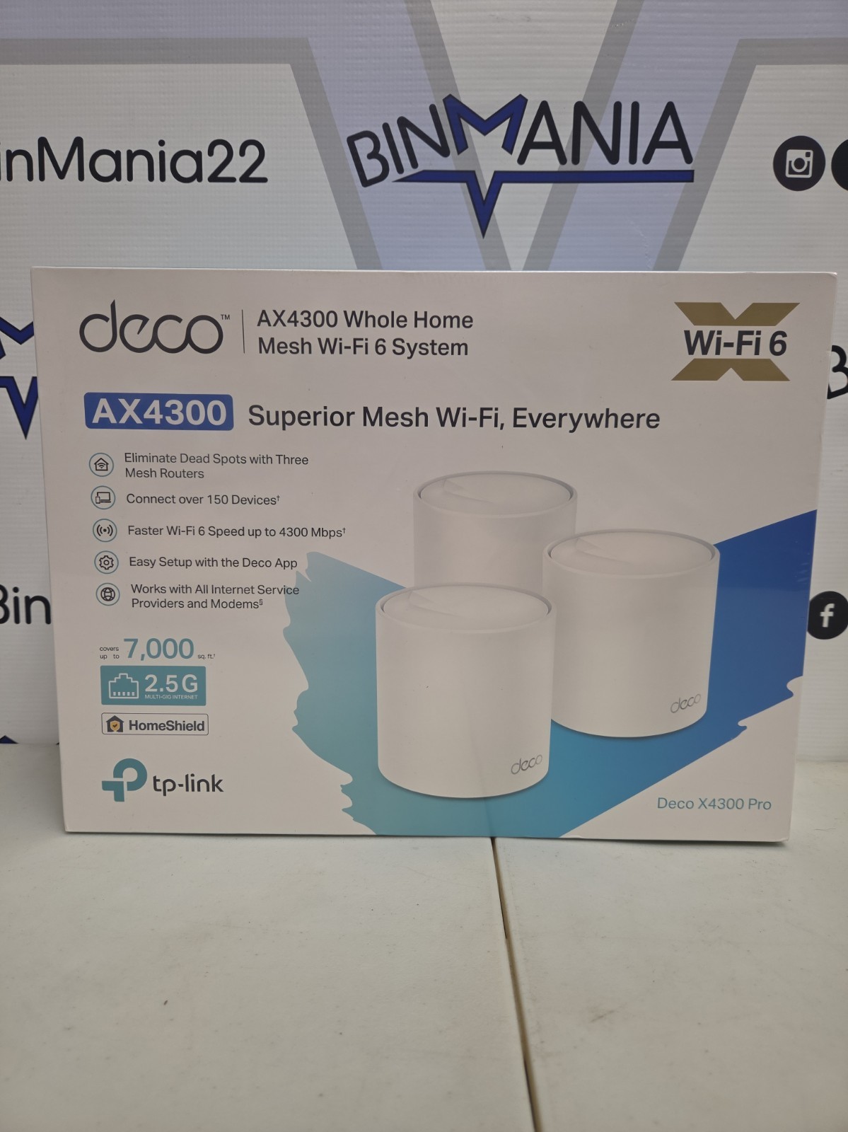 TP-Link Deco AX4300 Pro Dual-Band Wi-Fi 6 Mesh System, White, 3-Pack New Sealed