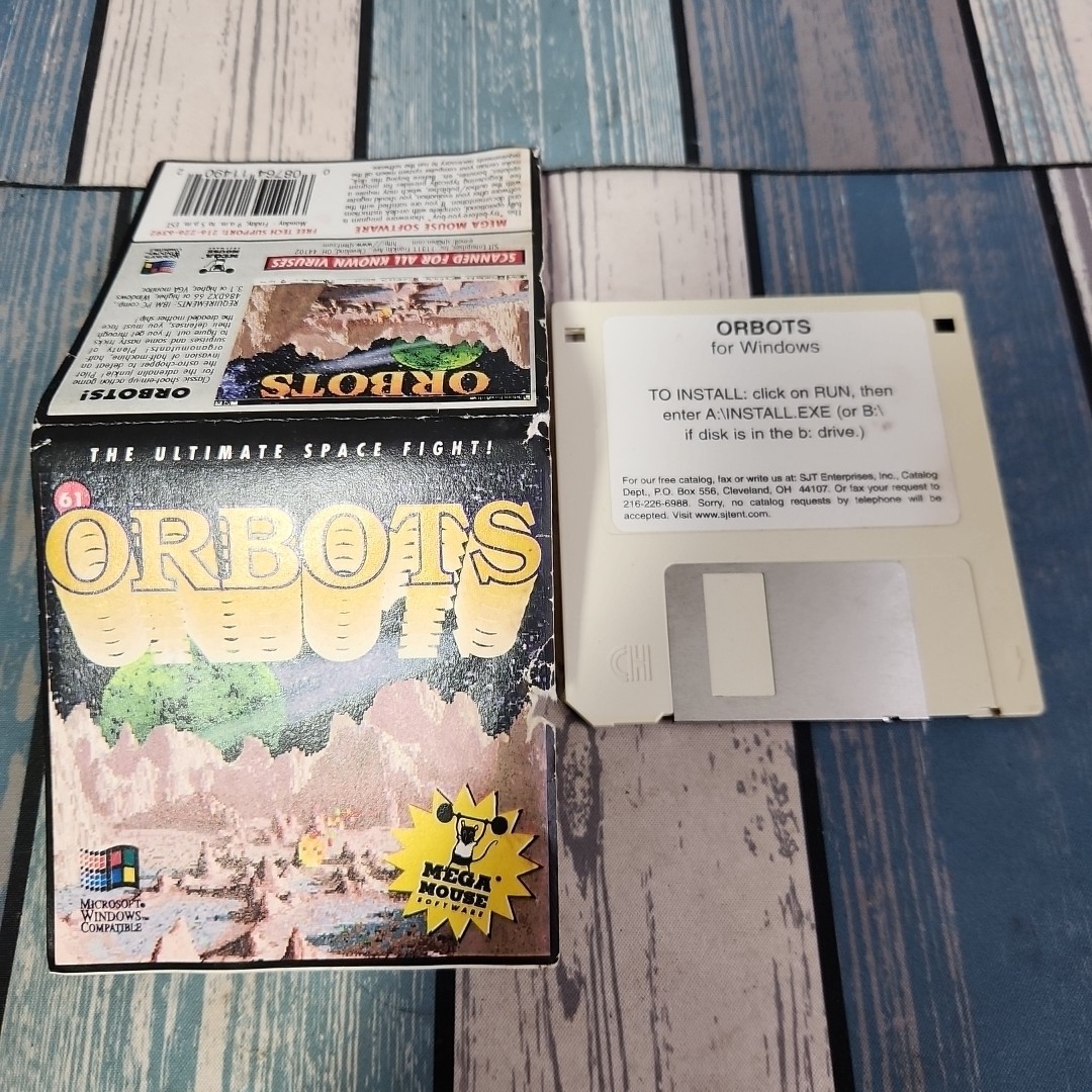 VTG Orbots The Ultimate Space Flight Video Game for Windows PC 3.5 Floppy Disc