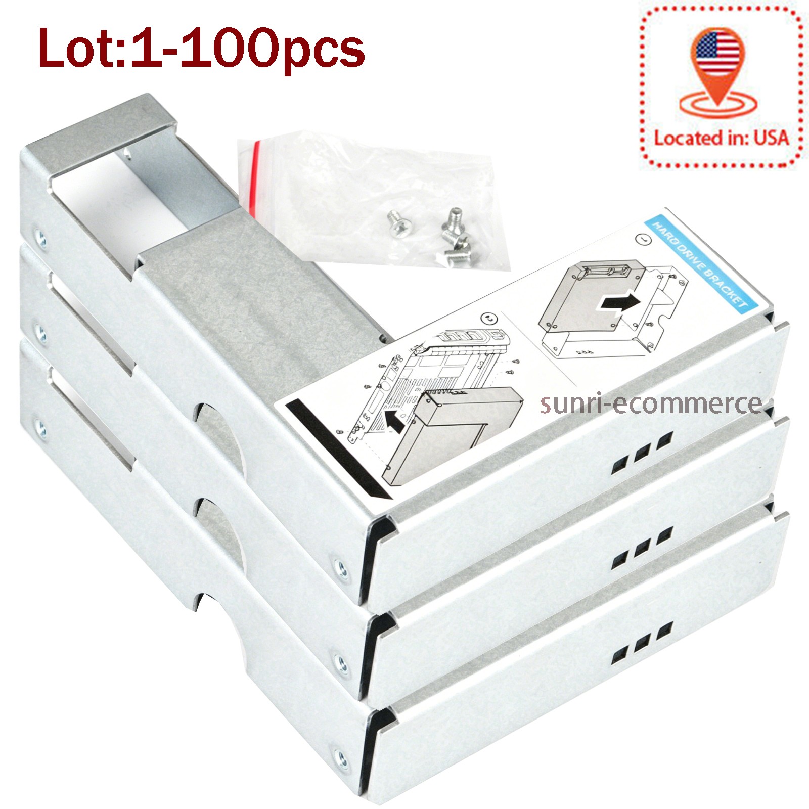 Lot 3.5" to 2.5" HDD Caddy Adapter For Dell F238F KG1CH R710 R720 R730 R630 T710