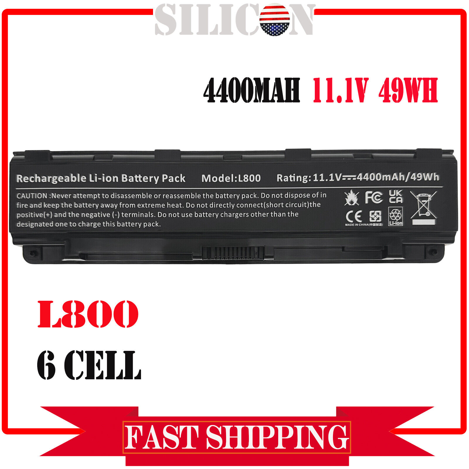 New PA5109U-1BRS Battery For Toshiba Satellite C55D-A5344 C55t-A5287 Laptop