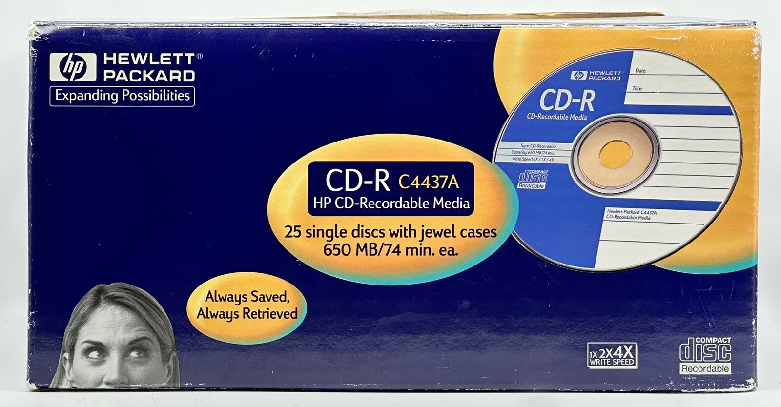 Hewlett Packard HP C4437A CD-R Blank CD Recordable Discs 650 MB 74 Min Box Of 25