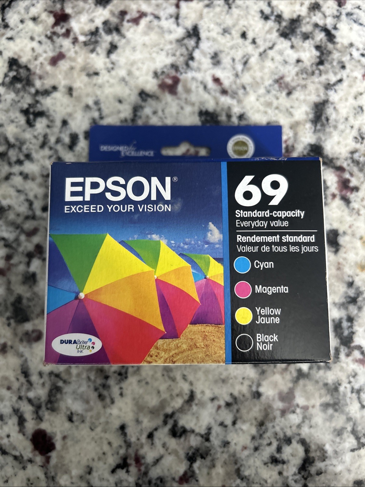 Epson 69 Black Cyan Magenta Yellow Ink Set T069120-BCS Genuine OEM Bulk Package