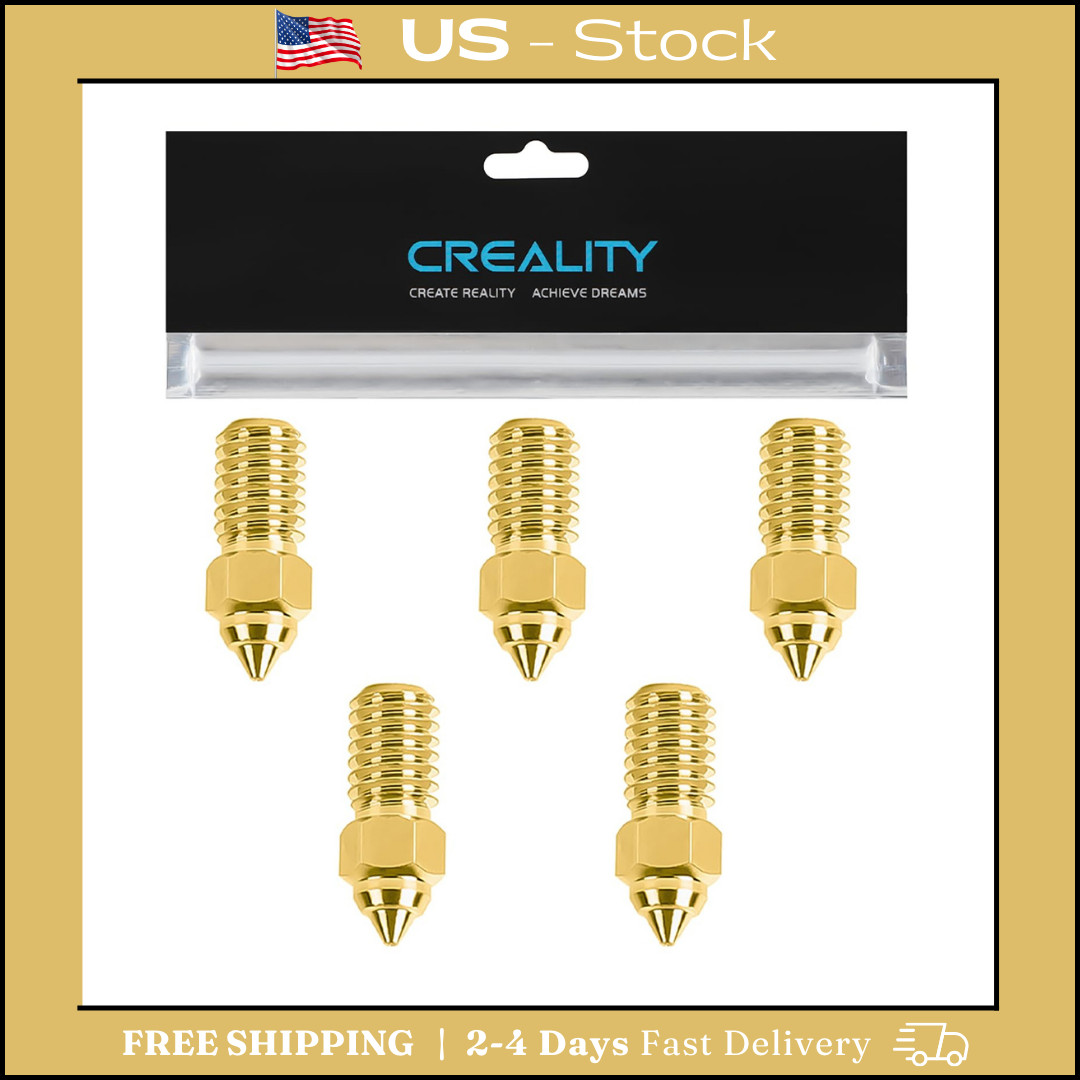 Creality Official Ender 3 V3 SE Nozzle, 0.4Mm 5 Pcs High Speed M6 Extruder Nozzl
