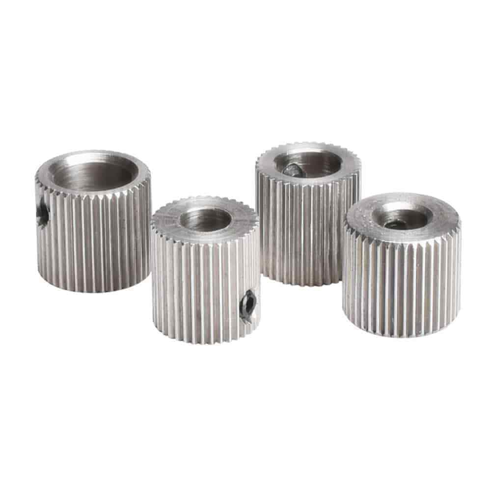 2x 40 Teeth MK7/MK8 Stainless Steel Extruder Feeder - 3D Printer