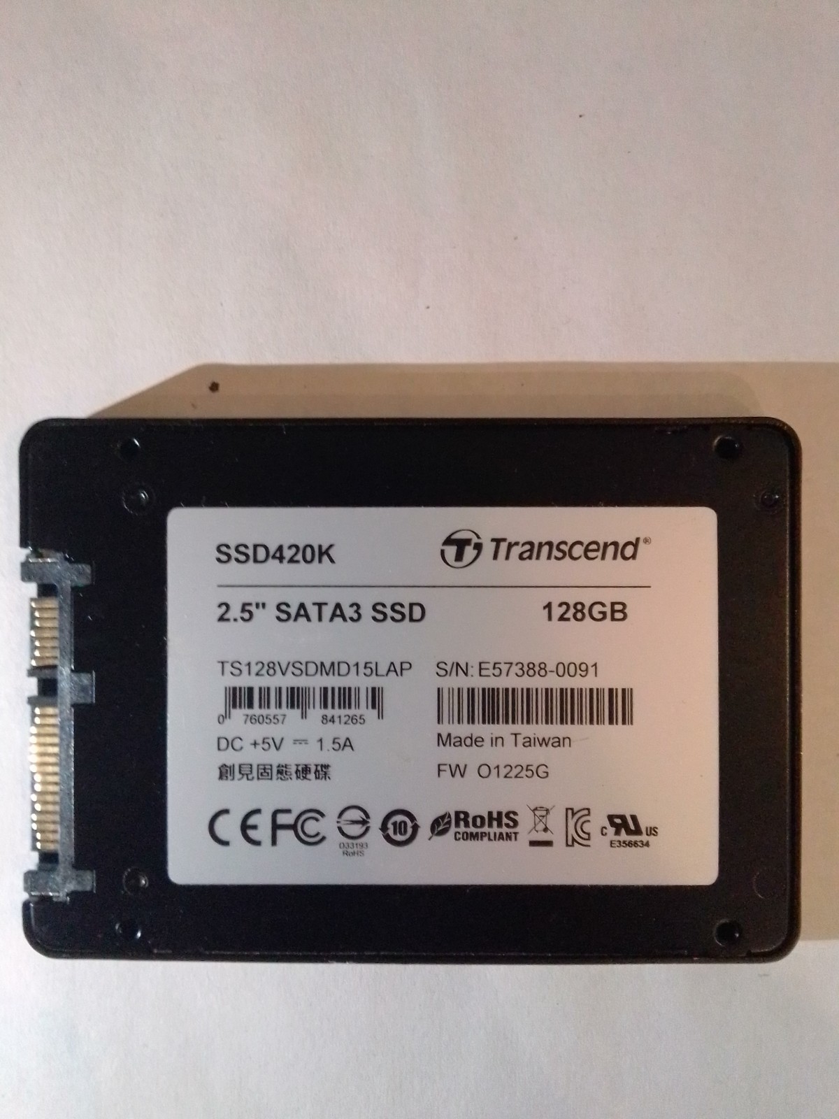 Transcend SSD370S 128GB,Internal,2.5 inch (TS128VSDMD15LAP) Solid State Drive
