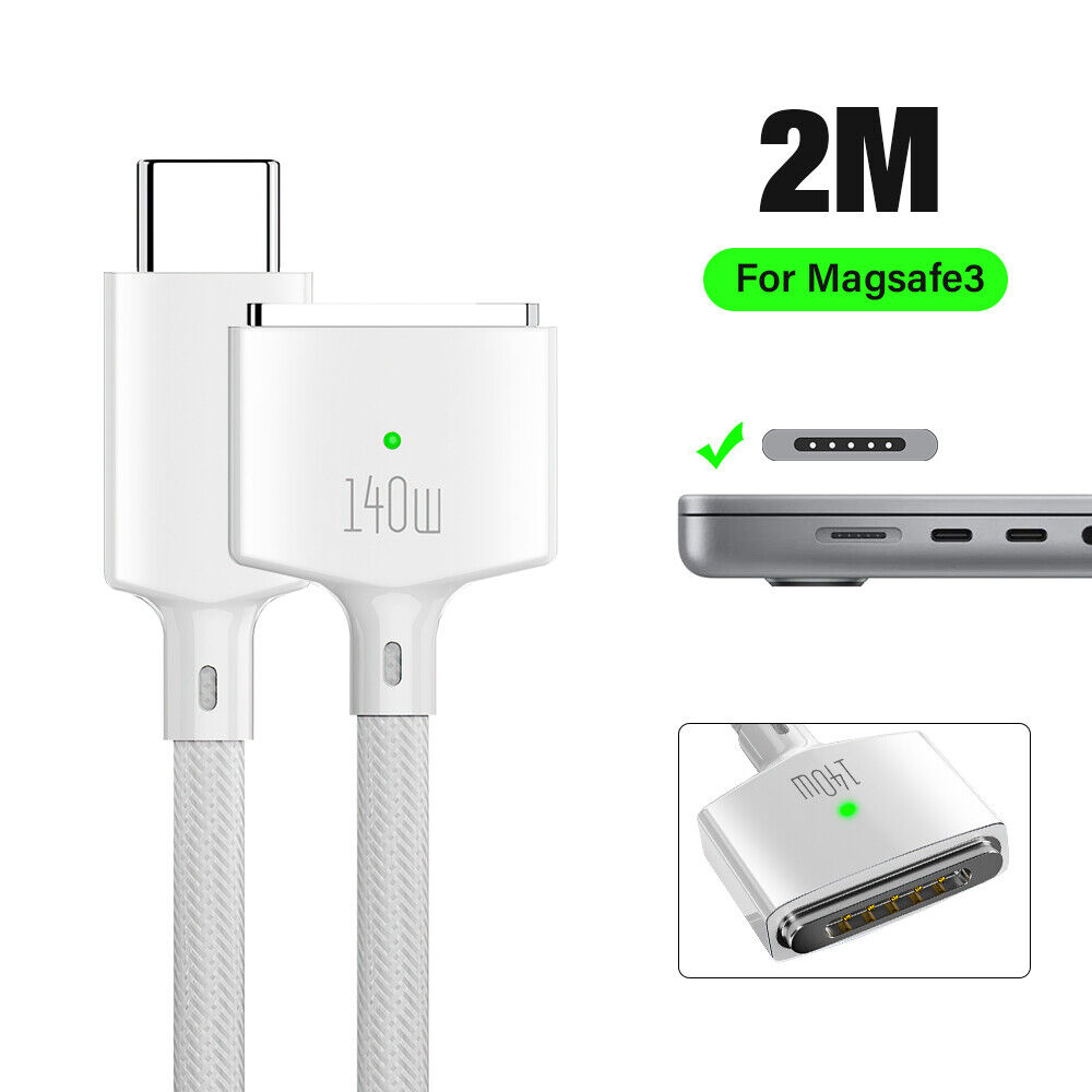140W USB C to Magnetic 3 Charging Cable For MacBook Air 2022 Pro 14/16 inch 2021