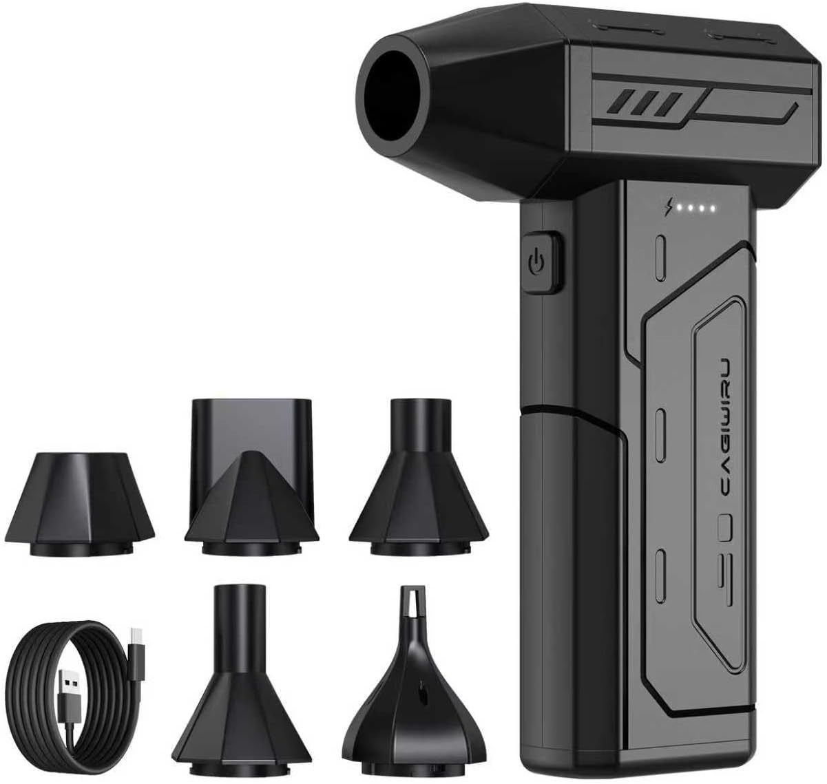Portable Handheld Air Duster with USB-C Charging & 3 Speed Settings - 130000RPM