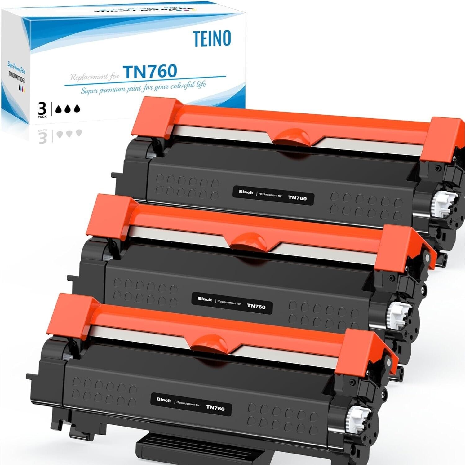 TN760 TN750 Replacement Toner Cartridges 3 PACK High Yield Black MFC DCP Series