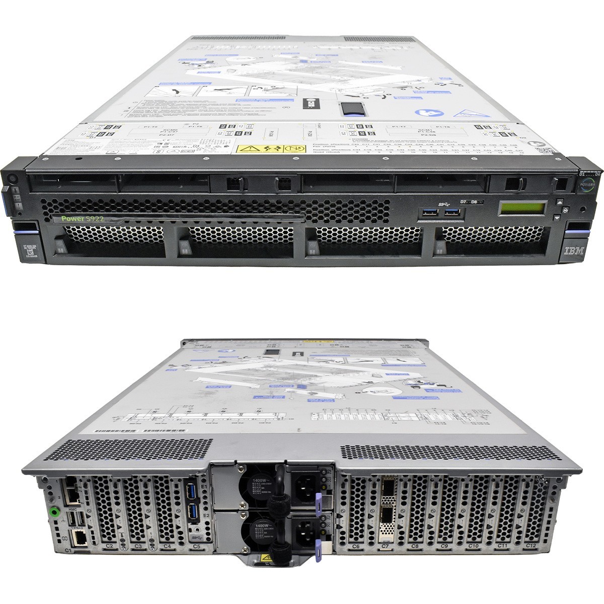 IBM Power S922 Server 2x Power9 CPU 10C 0GB PC4 8x SFF 2.5 2U 2-Port SFP28 25Gb