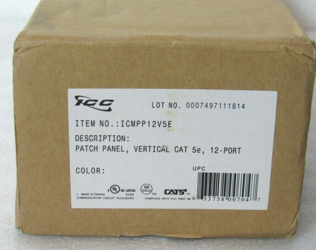 ICC CAT5e 12-Ports Vertical Patch Panel ICMPP12V5E [CTNO]