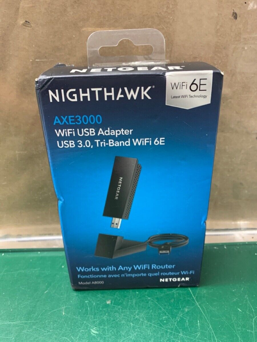 NETGEAR Nighthawk A8000 AXE3000 Tri-Band Wi-Fi 6E USB 3.0 Adapter (E10026429)