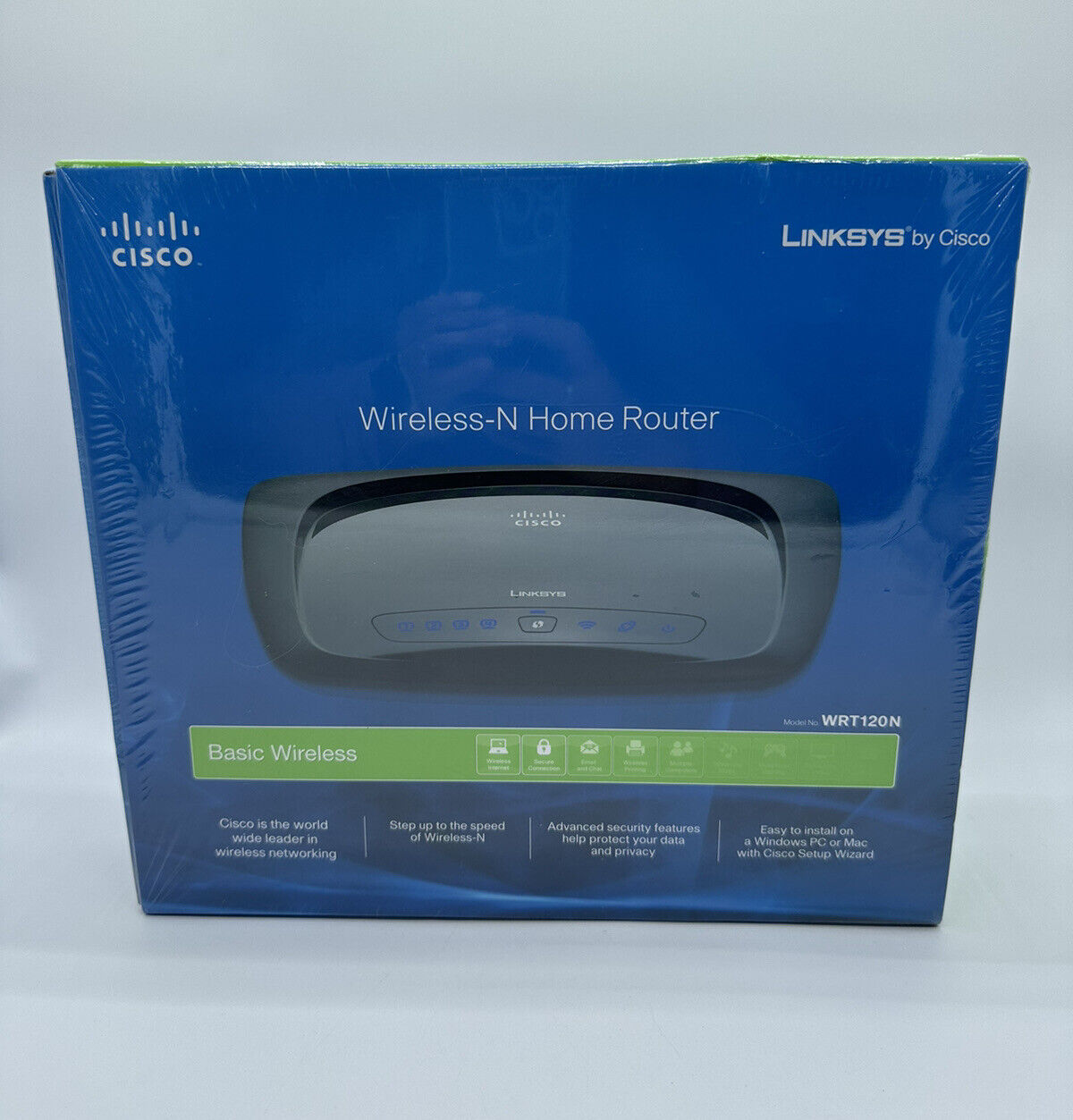 Linksys by Cisco Wireless-N Home Router Model WRT120N 4-Port 10/100 Ethernet NEW