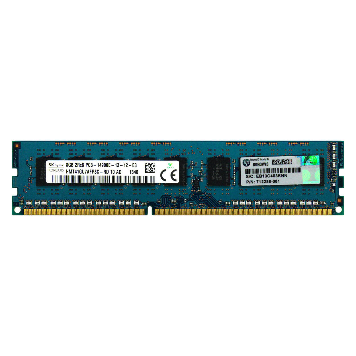 HP Genuine 8GB 2Rx8 PC3-14900E DDR3 1866MHz 1.5V ECC UNB UDIMM Memory RAM 1x8G