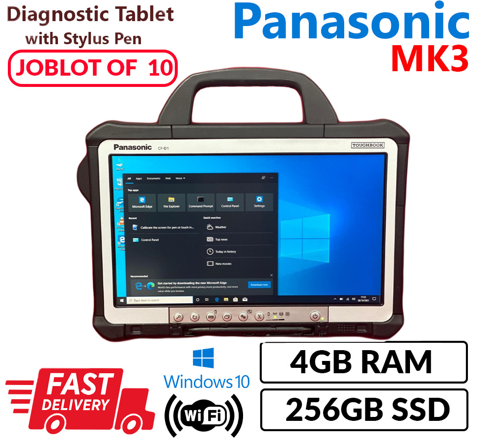 PANASONIC MK3 TOUGHBOOK CF-D1 4GB 256GB SSD INTEL CORE i5 6TH GENE JOBLOT OF 10
