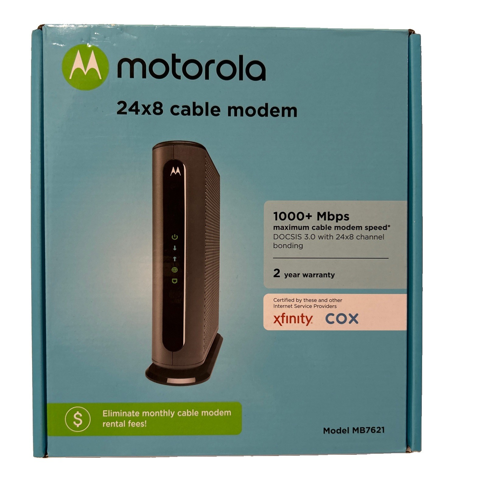 Motorola 24x8 Cable  Modem Model MB7621 DOCSIS 3.0 - New/Open Box