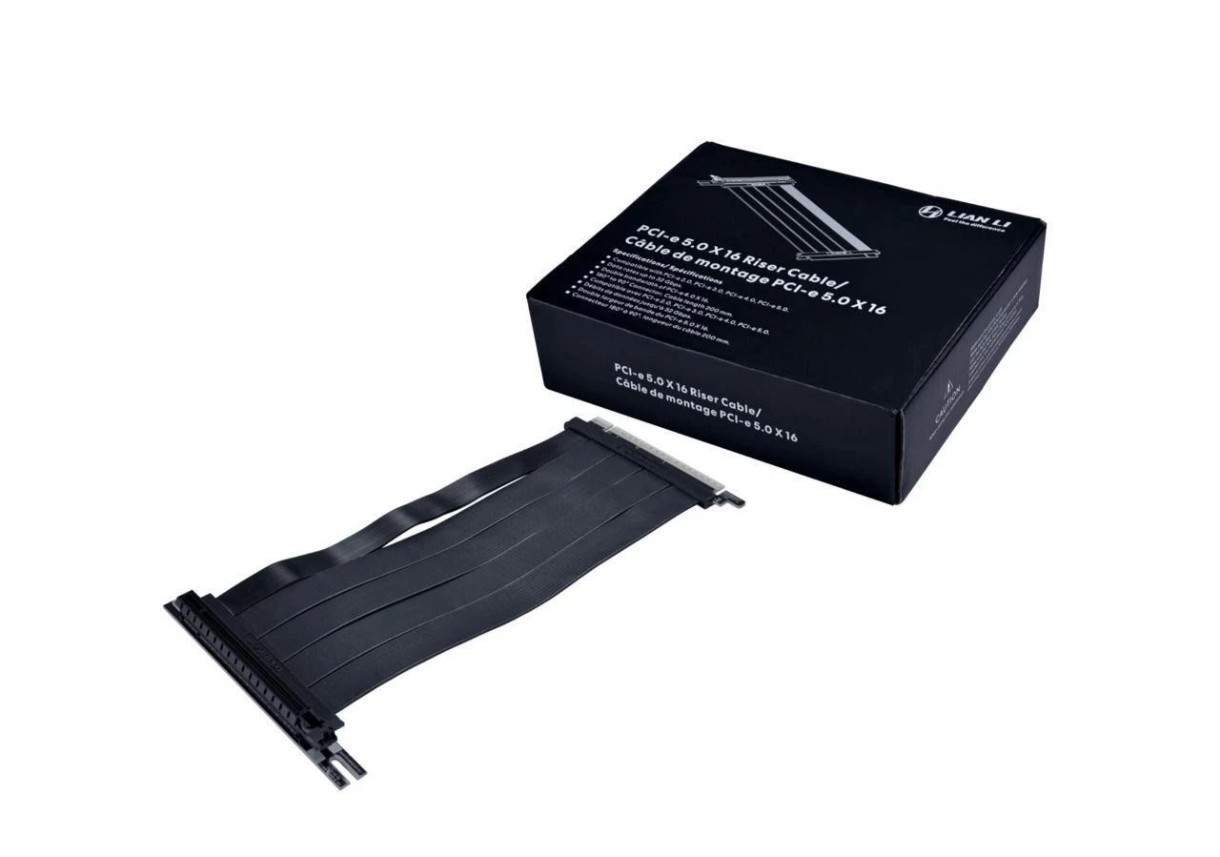 Lian Li - PCIE 5.0 Riser Cable Premium PCI-E 16X 5.0 Double Bandwidth Extender