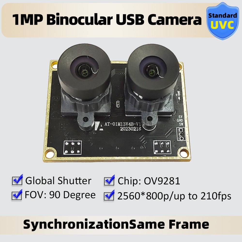 OV9281 120fps USB Camera Module Monochrome Dual Lens Synchronous Same Frame UVC