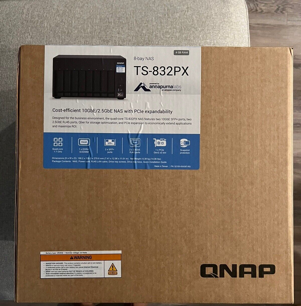 QNAP TS-832PX-4G-US AnnapurnaLabs Alpine AL324 ARM Cortex-A57 1.7GHz/ 4GB DDR4/