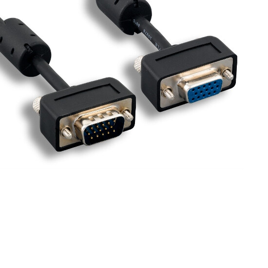 KNTK 6' Slim Type SVGA Video Extension Cable 32AWG HD15 15Pin for TV PC Monitor