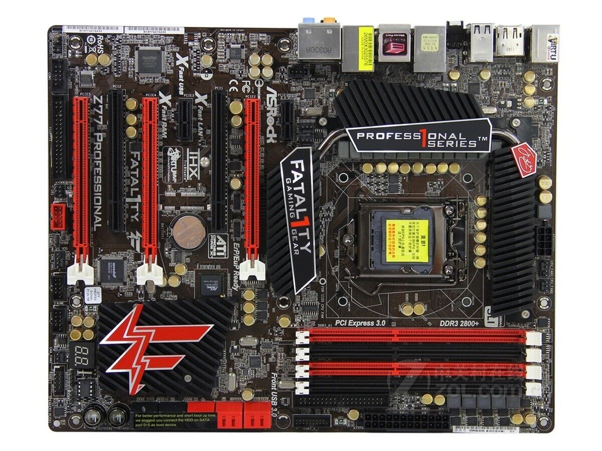 For ASROCK Fatal1ty Z77 Professional motherboard LGA1155 32G HDMI+DP ATX Tested