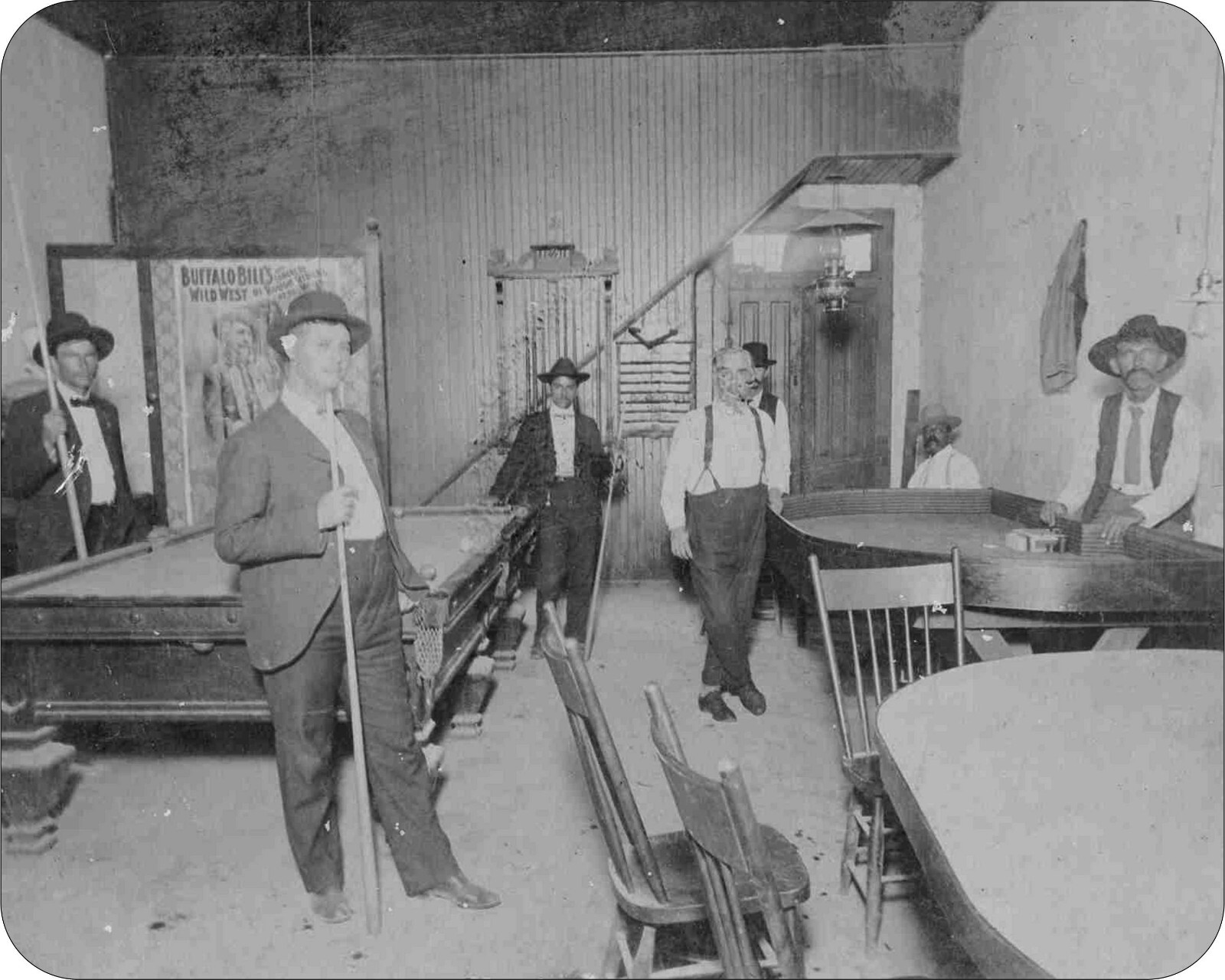 Old West Saloon playing Pool Men Mousepad  Mouse Pad