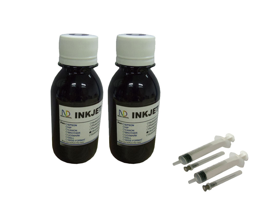 2x4oz Black Refill Ink for Canon PGI-250 CLI-251 MX722 MX922 iP7220 iX6820 1p1d