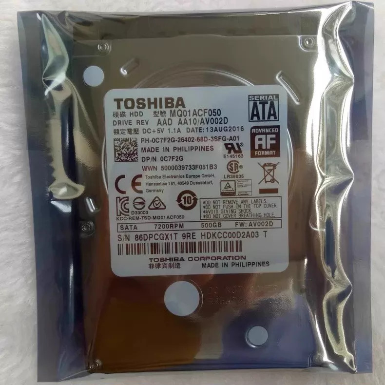 NEW Toshiba MQ01ACF050 500GB 7200 RPM SATA 6.0Gb/s 2.5" Laptop HDD bare Drive