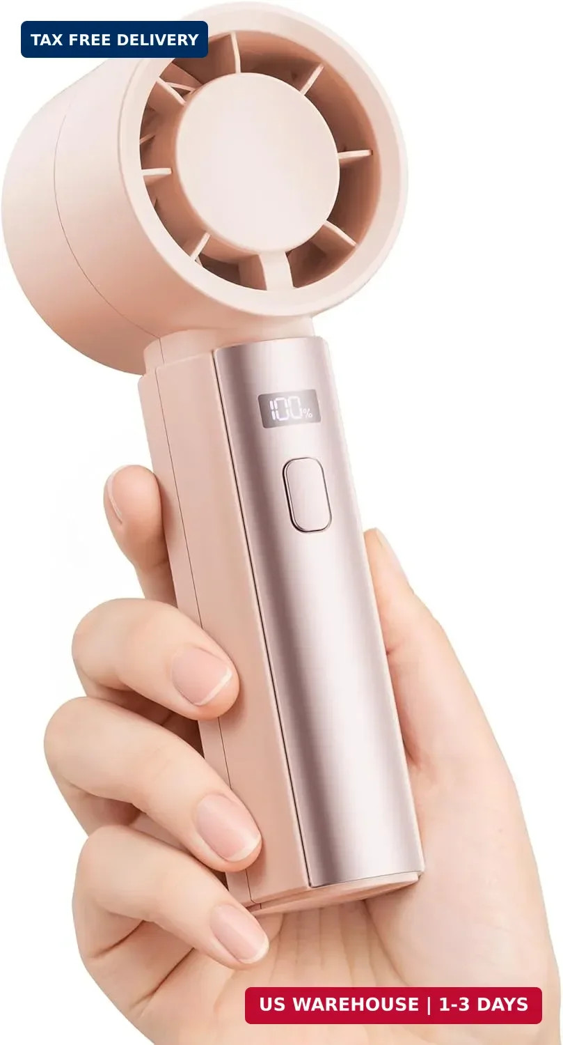 Gaiatop Small Handheld Personal Fan, Powerful High Speed Turbo Cooling, USB Rech