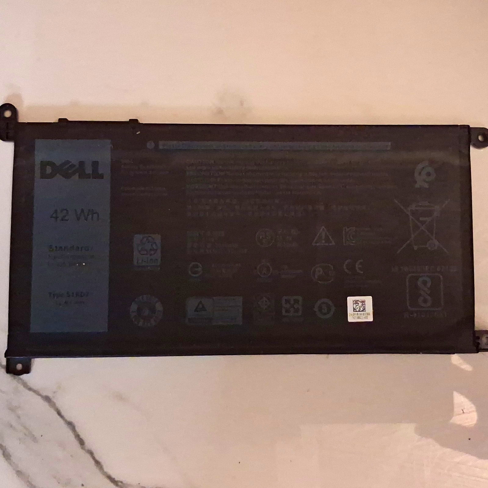 Dell Type 51KD7 Inspiron Laptop Battery 42Wh 11.4V 3-Cell Li-Ion Black
